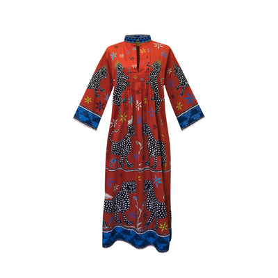 Kaftan Cotton Mosaico Rosso Negativo Small