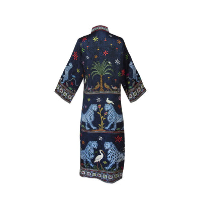 Kaftan Silk Blu Notte Small