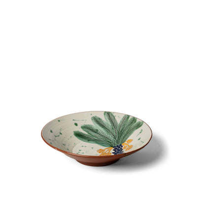 Serving Bowl With 1 Palm & Yellow Dates & Blue Trunk - Medium