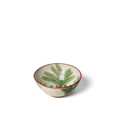 Ceramic Round Serving Bowl With 3 Palms & Red Dates - Small