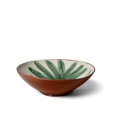 Deep Serving Bowl With 1 Palm, Yellow Dates & Blue Trunk