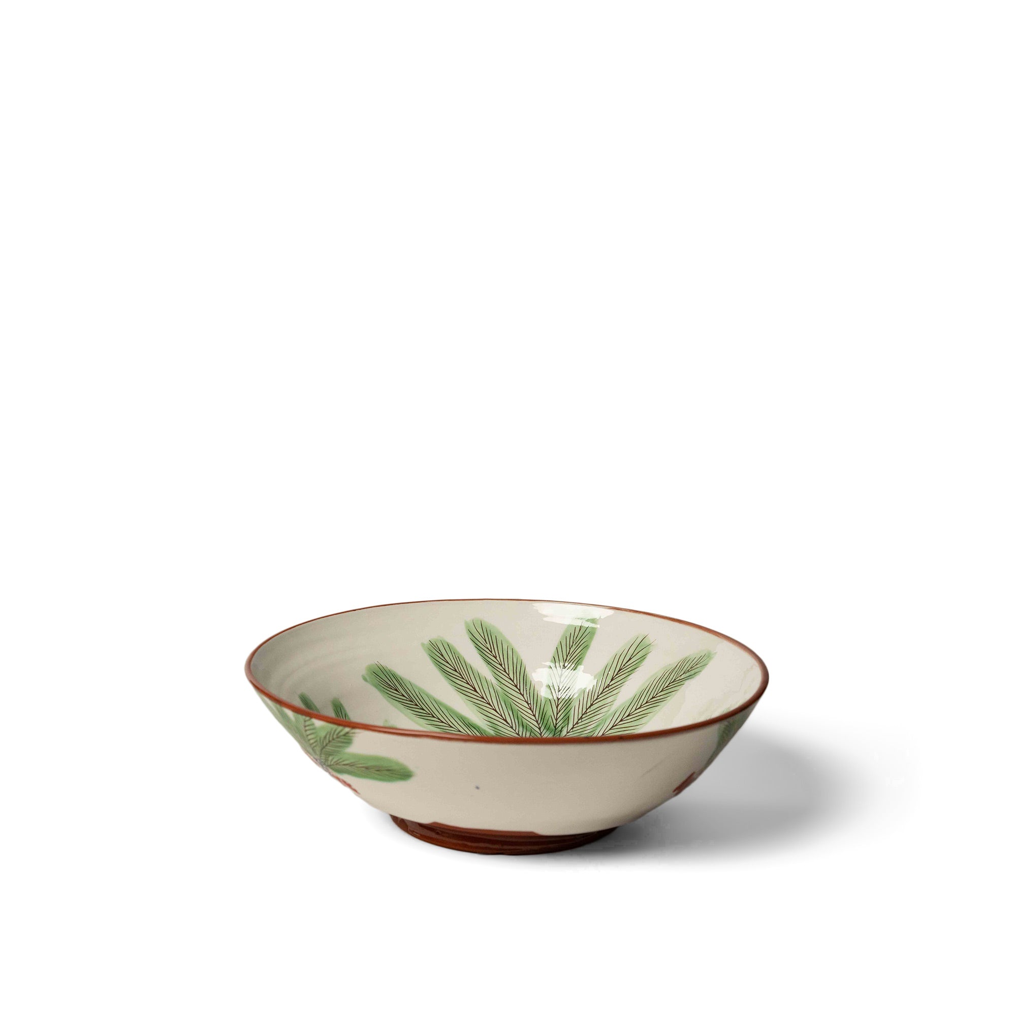 Ceramic Round Serving Bowl With 3 Palms & Red Dates