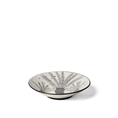 Serving Bowl With 3 Palms & Grey Branches