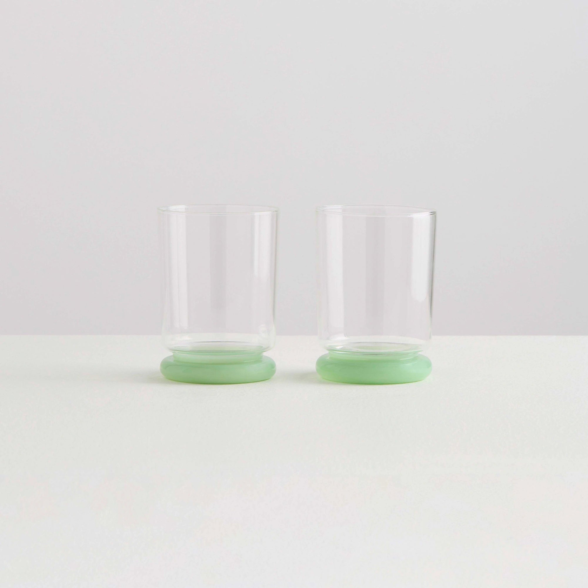 2 Déco Goblets - Clear & Opaque Mint