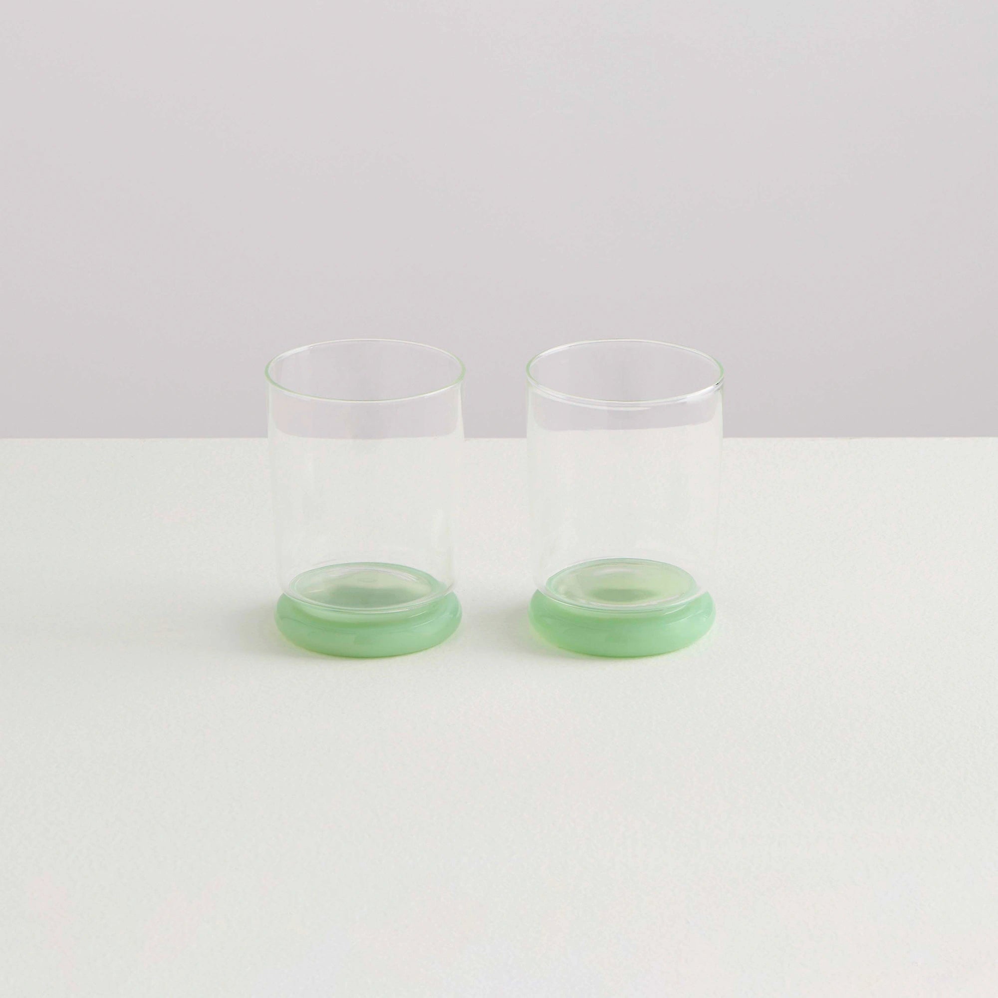 2 Déco Goblets - Clear & Opaque Mint