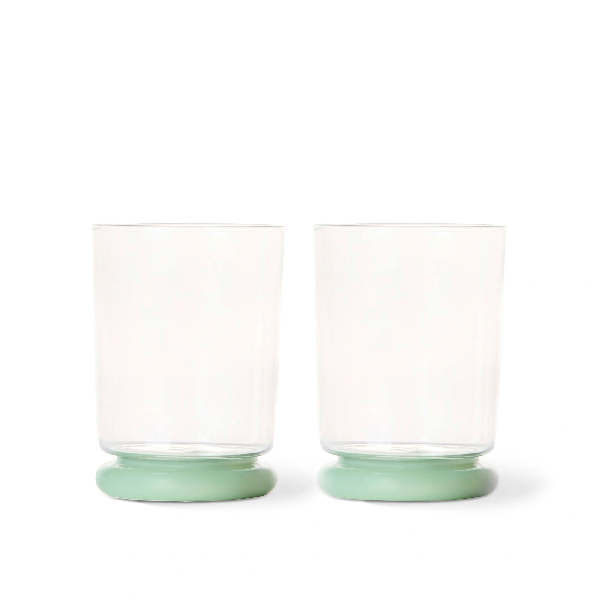 2 Déco Goblets - Clear & Opaque Mint