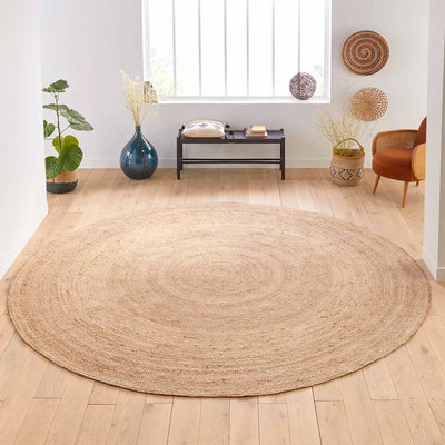 Jute Braided Rug Round 130cm Dia