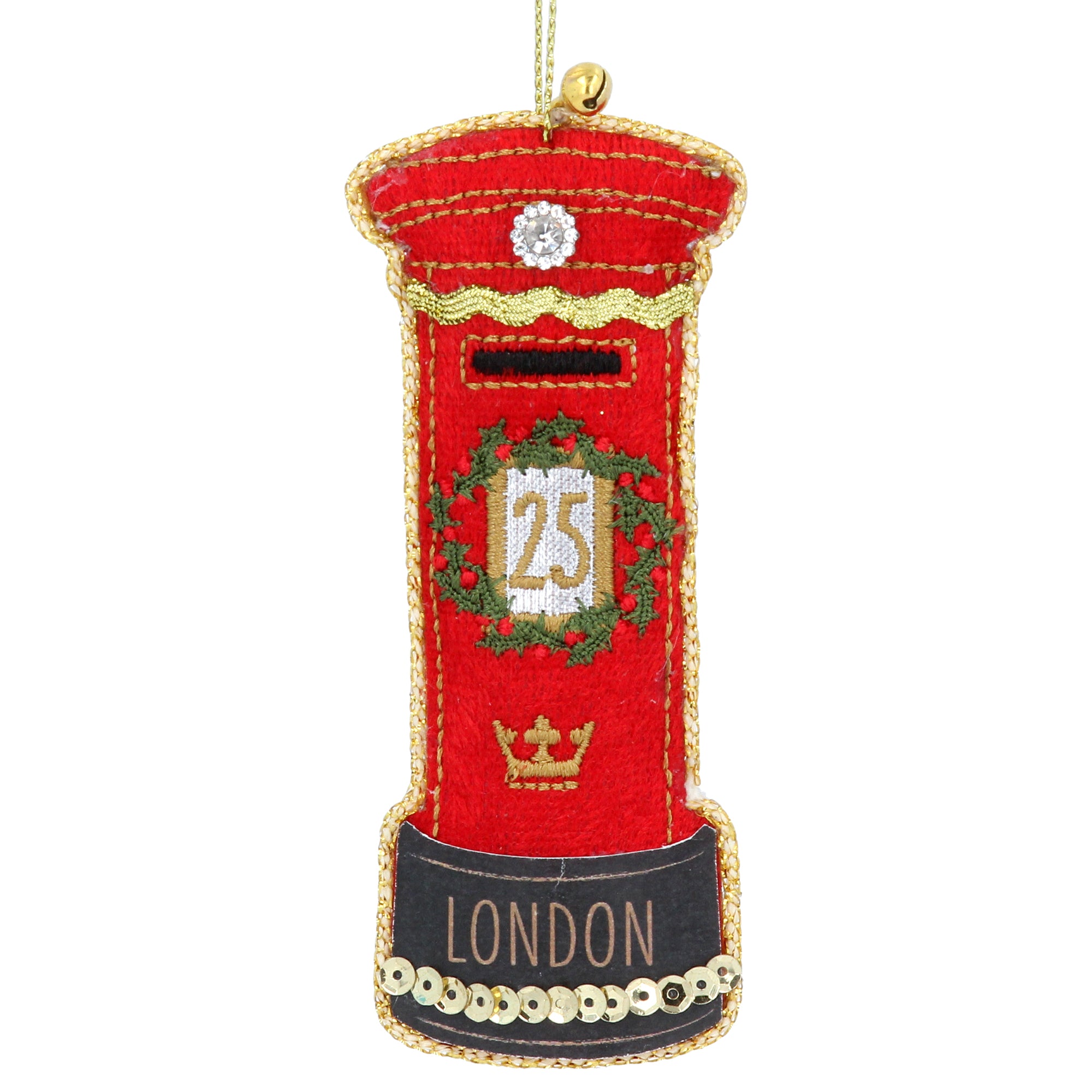 London Post Box Luxury Fabric Ornament