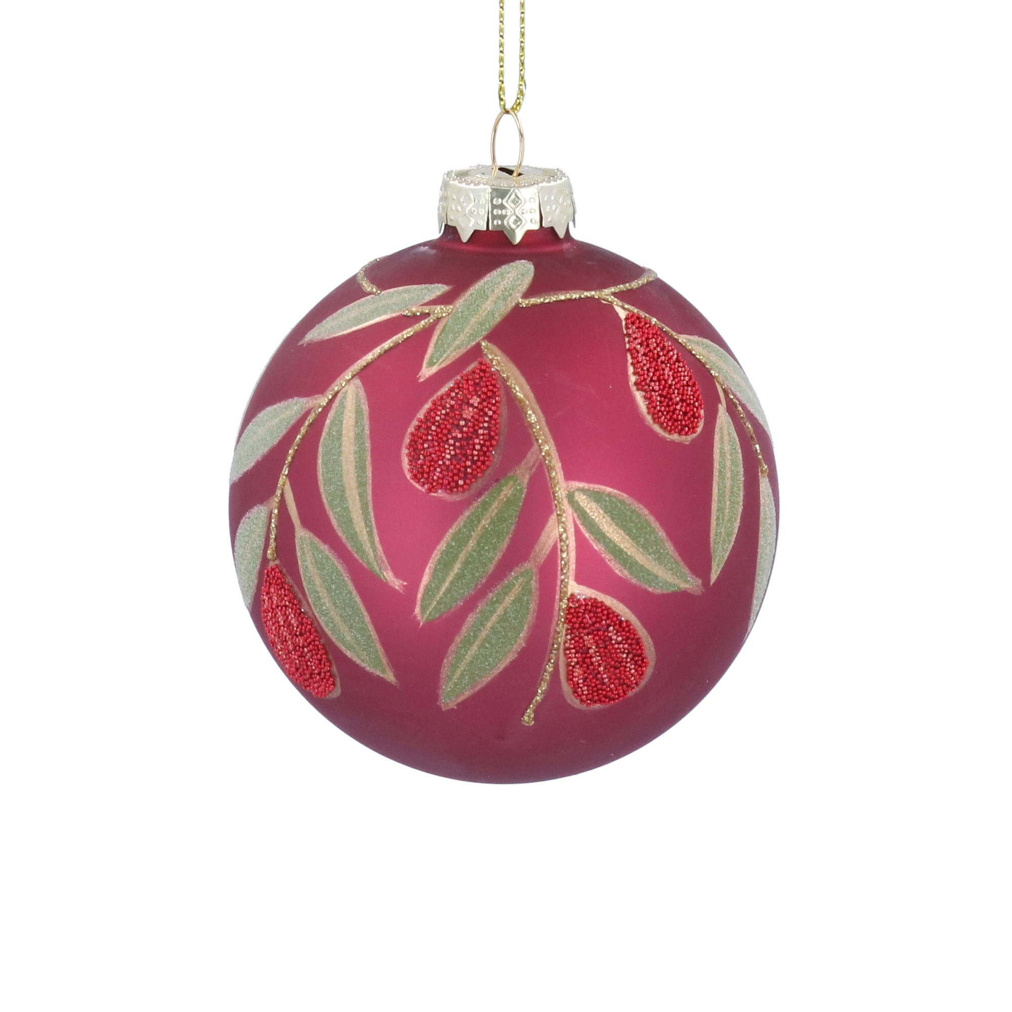 Matt Cerise Glass Ball Ornament