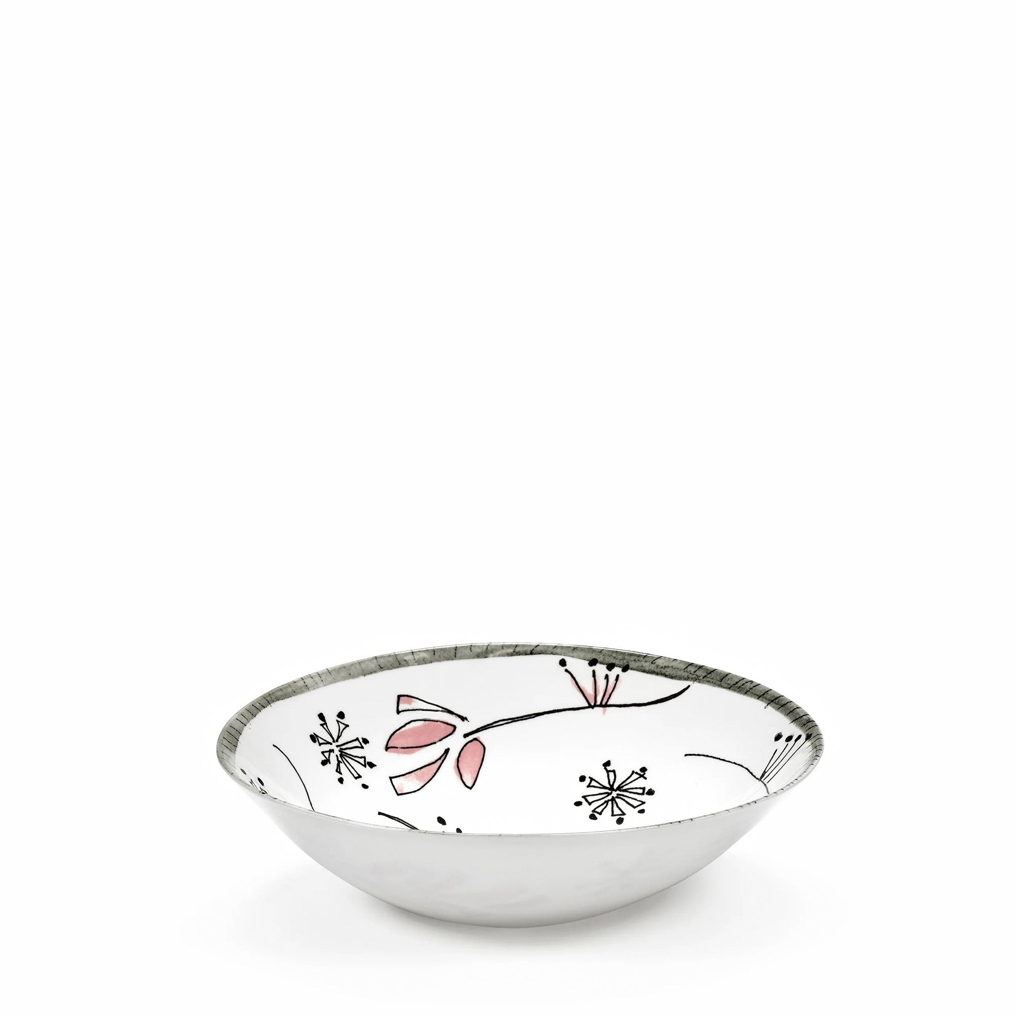 Fiore Rosa Midnight Flowers Large Low Bowl