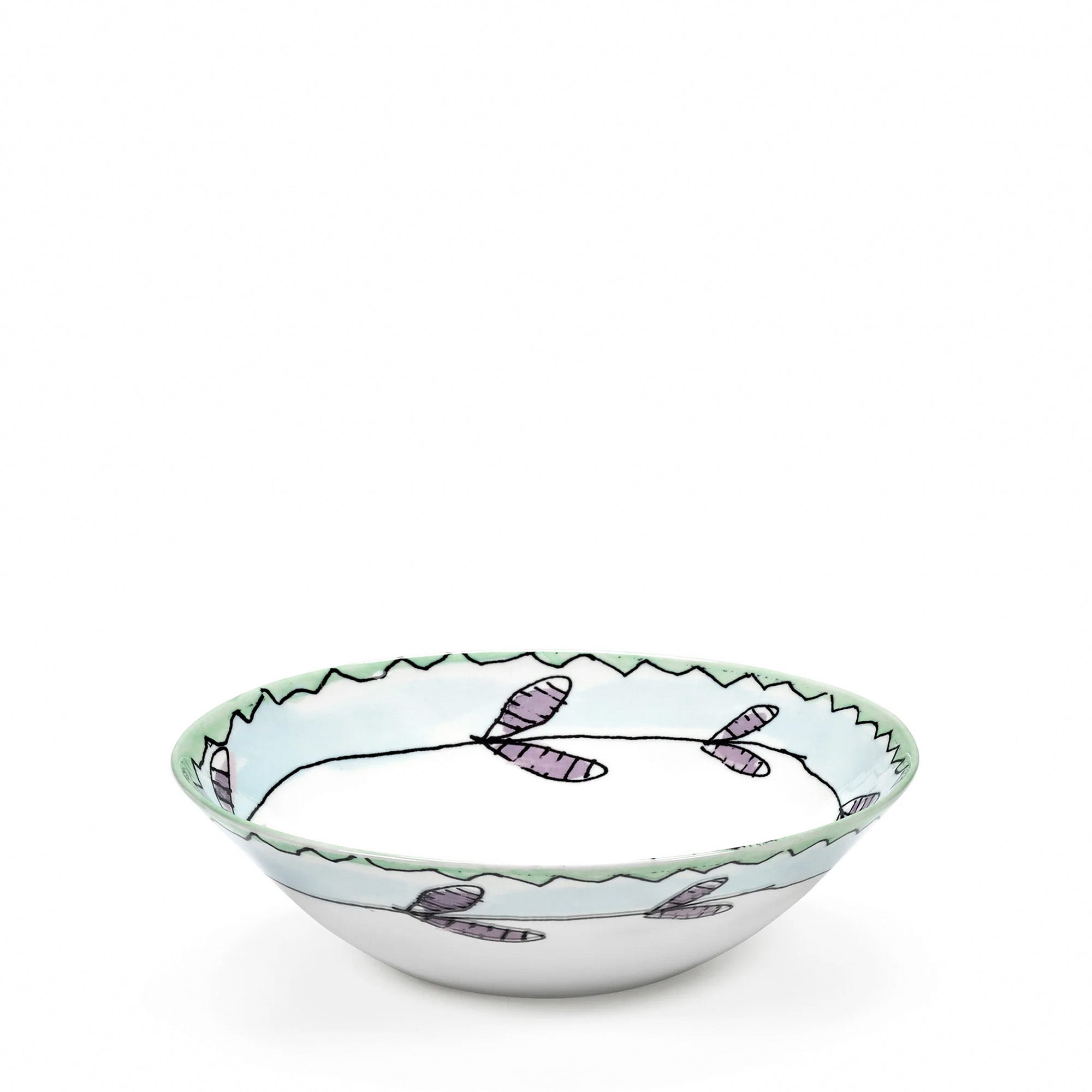 Blossom Milk Midnight Flowers Medium Low Bowl