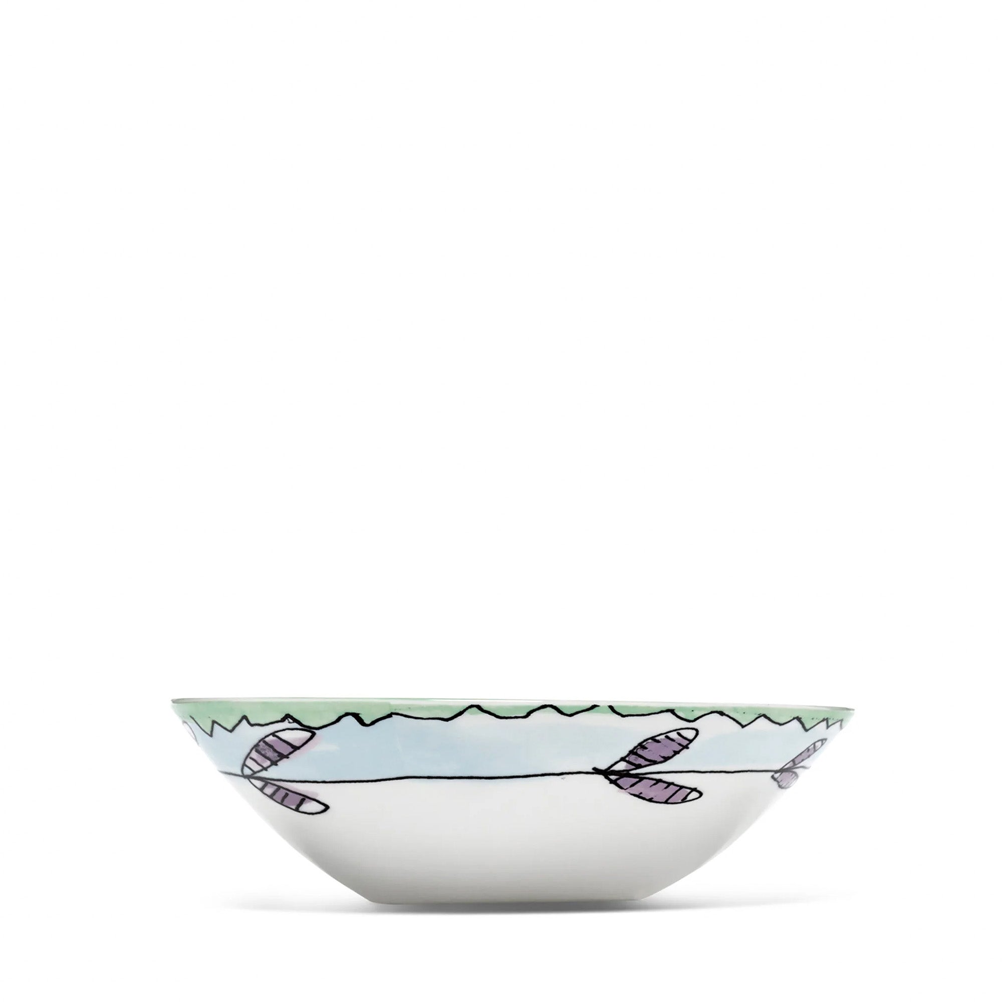 Blossom Milk Midnight Flowers Medium Low Bowl