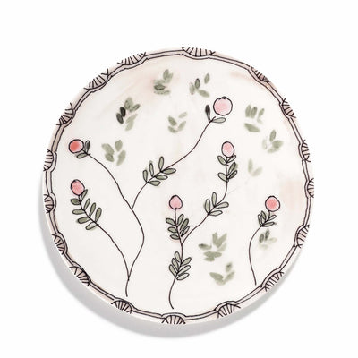 Mirtillo Nude Midnight Flowers Breakfast Plate