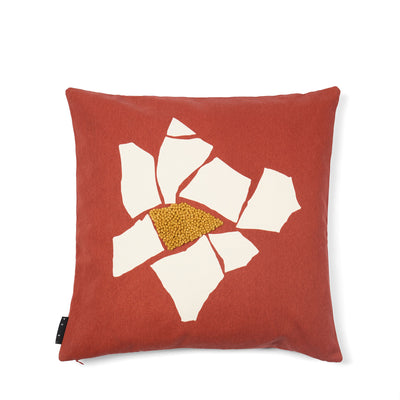 Pieces Mosaic Flower Cushion Cover Red 50 x 50cm