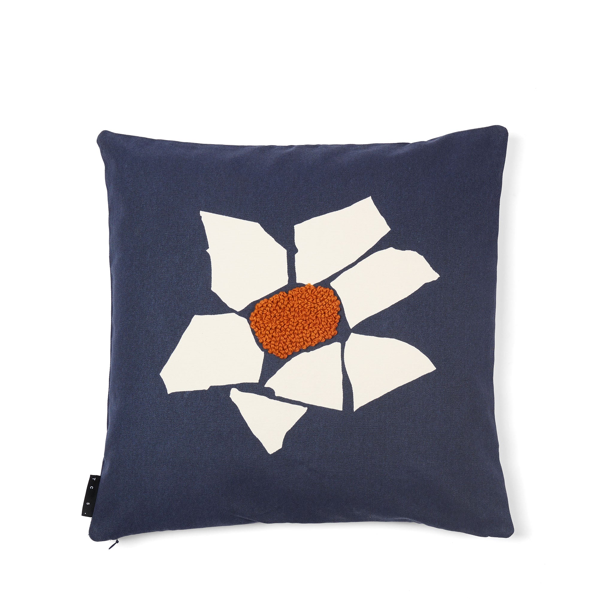 Pieces Mosaic Flower Cushion Cover Blue 50 x 50cm