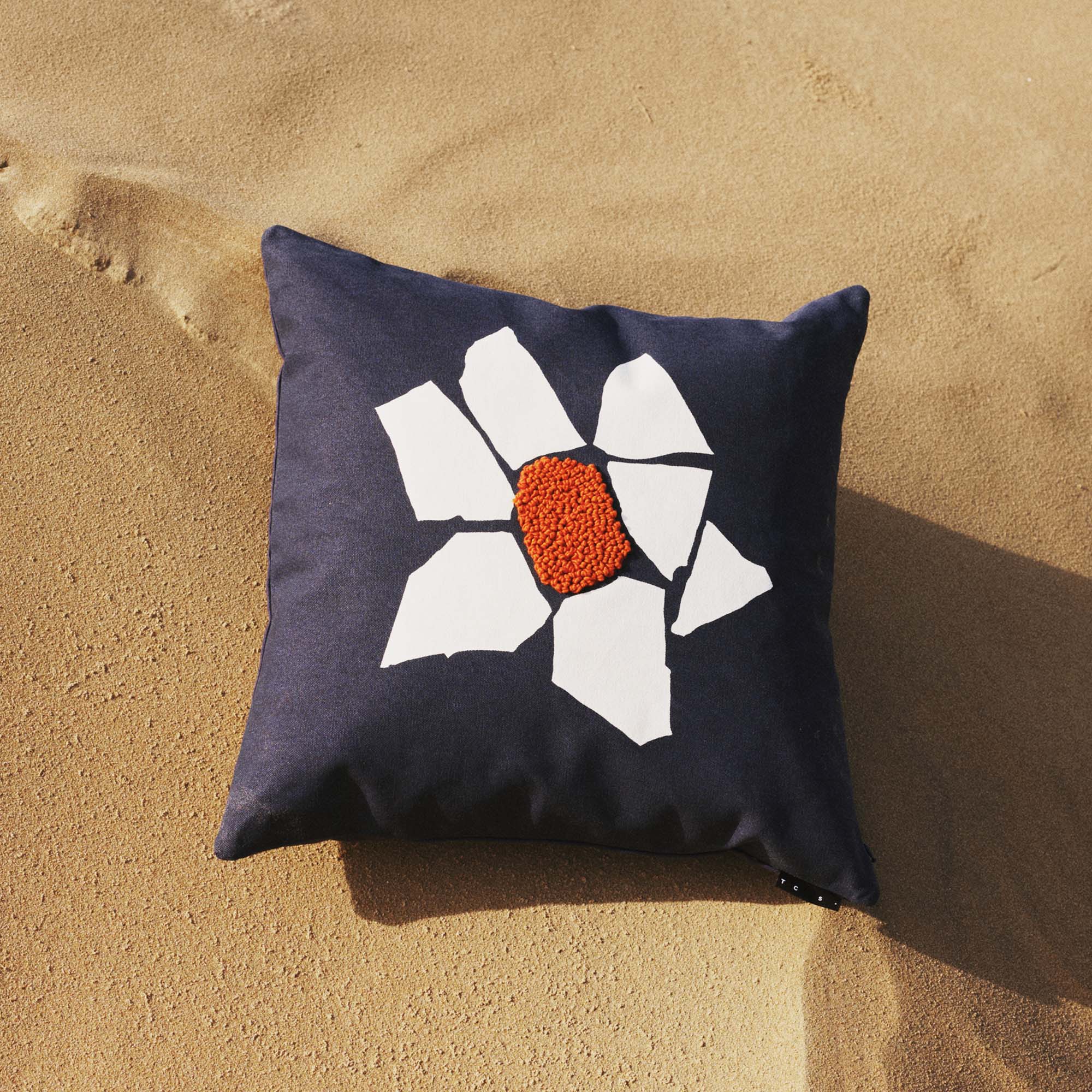 Pieces Mosaic Flower Cushion Cover Blue 50 x 50cm