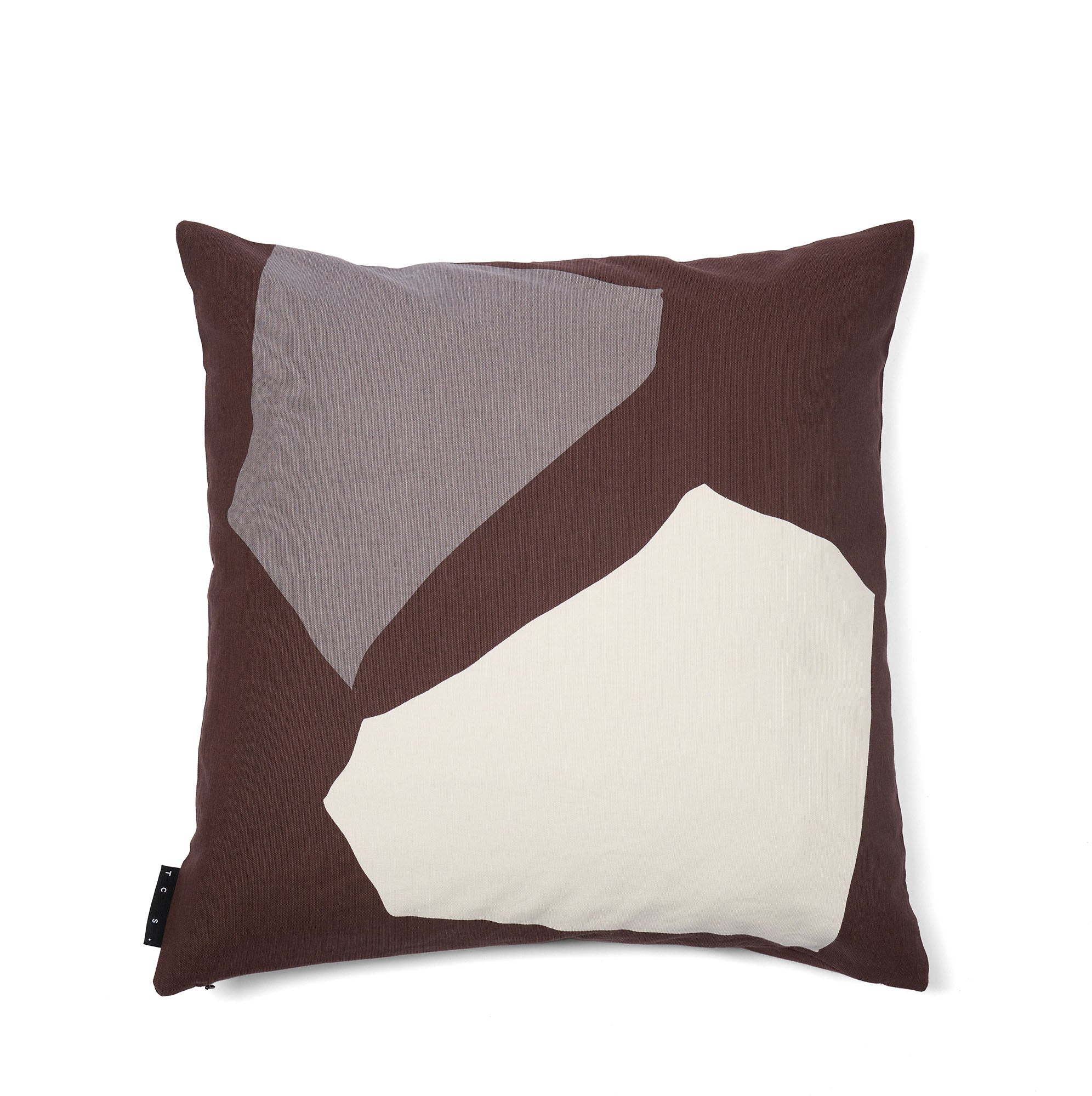 Pieces Abstract Tile Cushion Cover Aubergine 50 x 50cm