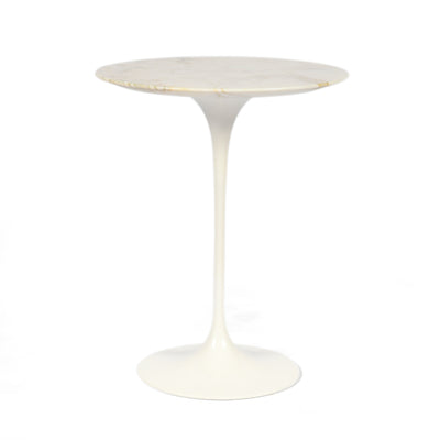 Saarinen Pedestal High Table Round - Calacatta Marble