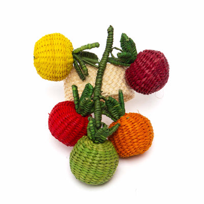 Iraca Fruit Napkin Ring - Cherry Tomatoes Branch Multicolor