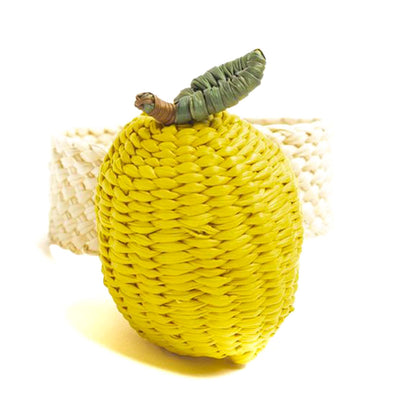 Iraca Fruit Napkin Ring - Yellow And Green Lemon