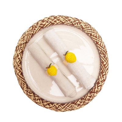 Iraca Fruit Napkin Ring - Yellow And Green Lemon