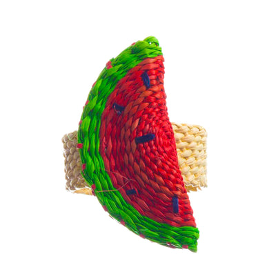 Iraca Nature Napkin Ring - Red & Green Watermelon