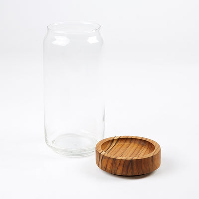 Teak Stacking Storage Jar 1L