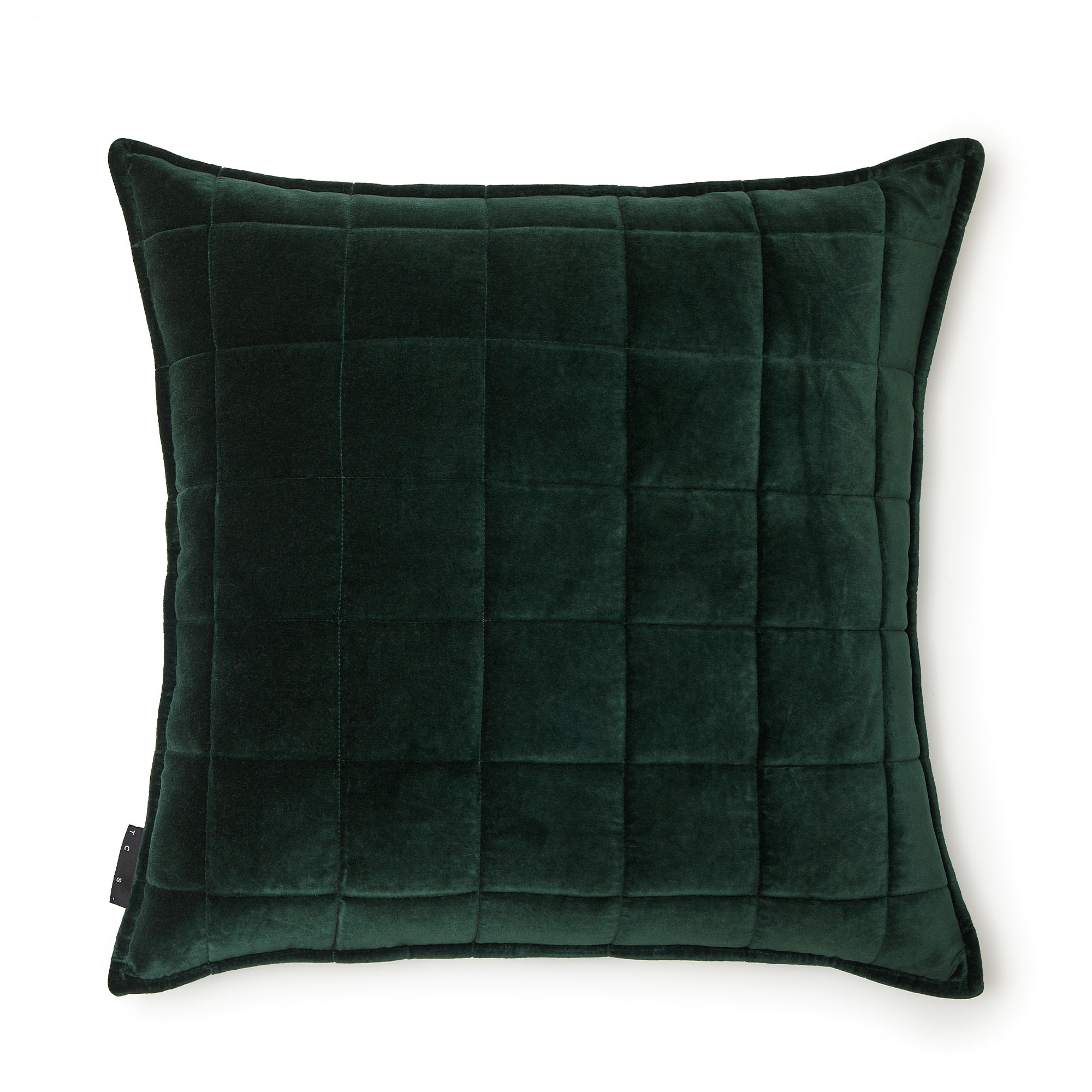 Quilted%20Velvet%20Cushion%20Cover%20in%20Emerald image 1