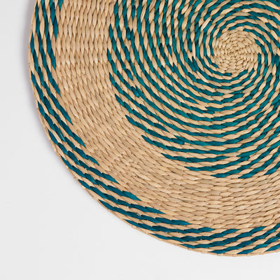 Abstract Charm Seagrass Round Placemat Seaweed & Natural 38cm