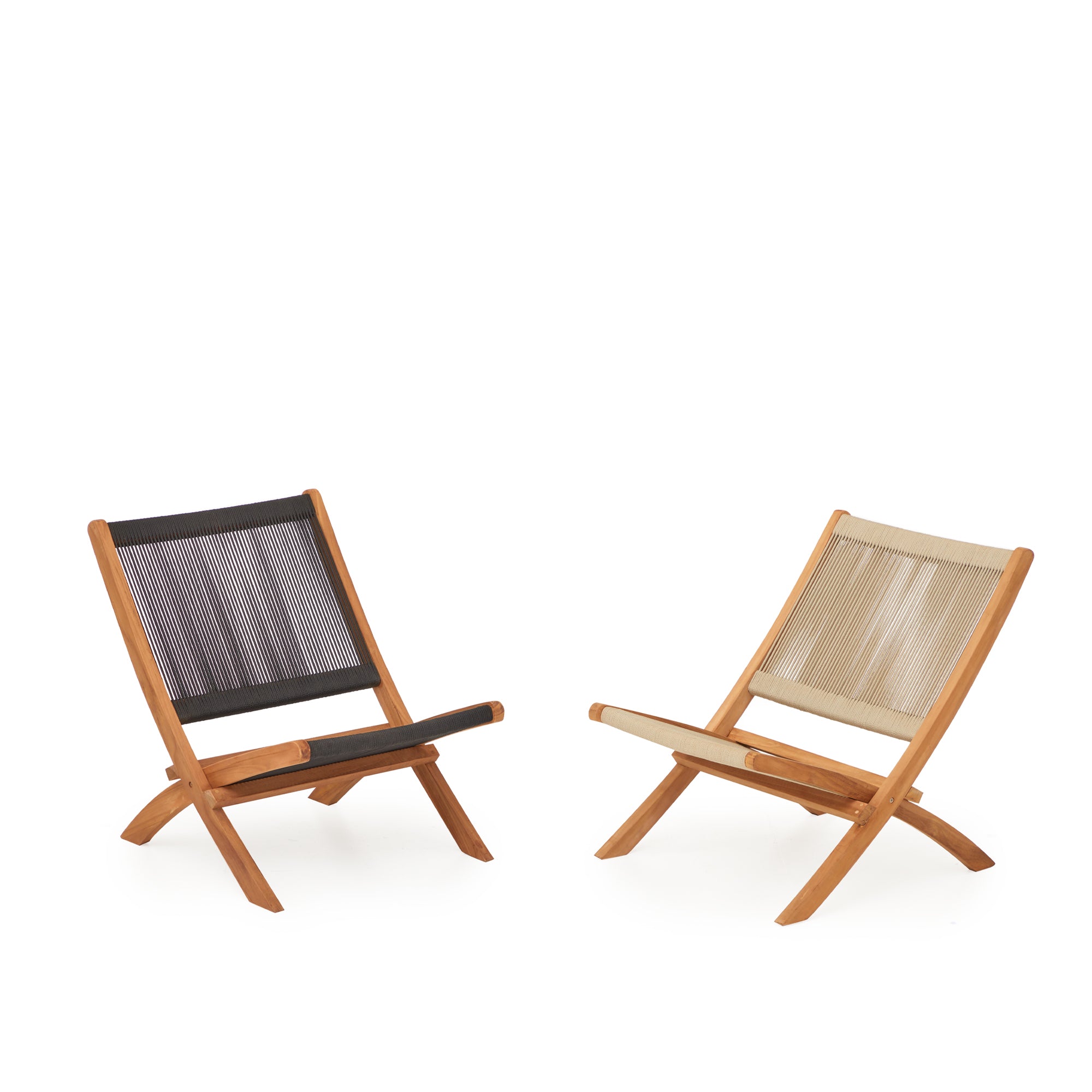 Folding Rope Lounge Chair in Teak image 10