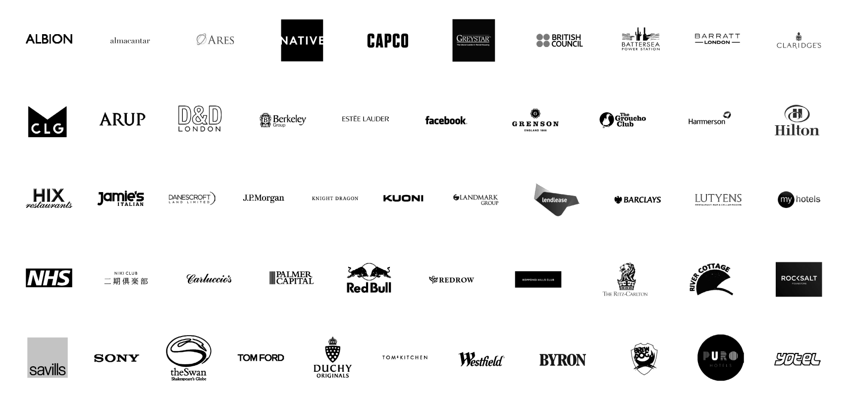 The image shows a collection of various company logos displayed in rows.