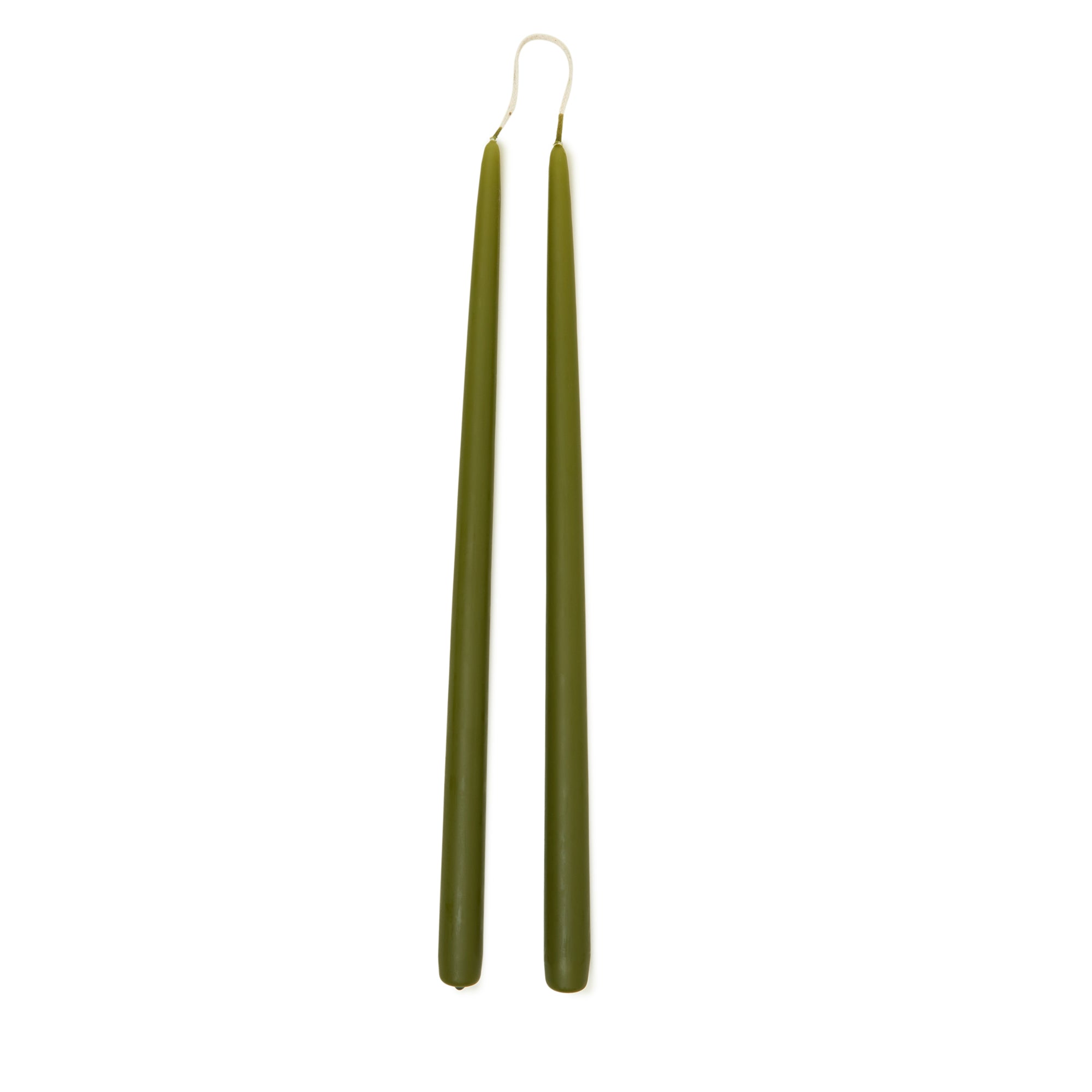 Taper Candle Pair 40cm in Olive Green