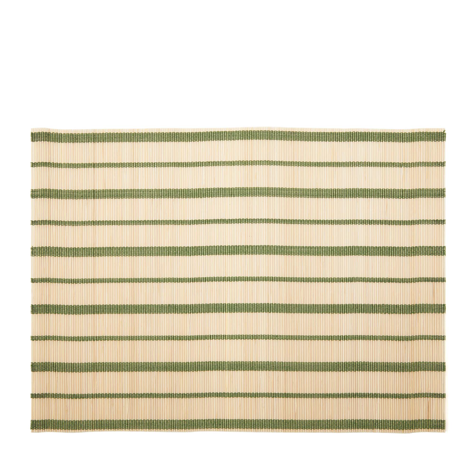 Bamboo Rectangular Placemat Sage & Natural 45 x 33cm