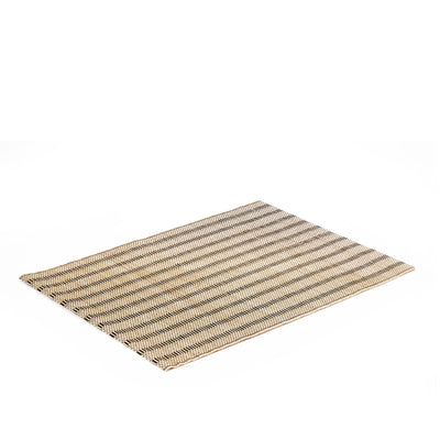 Bamboo Rectangular Placemat Black & Natural 45 x 33cm