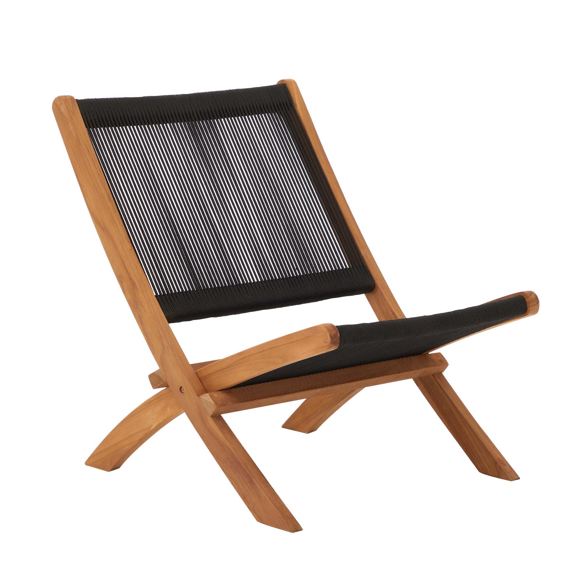 Folding Rope Lounge Chair in Teak image 2