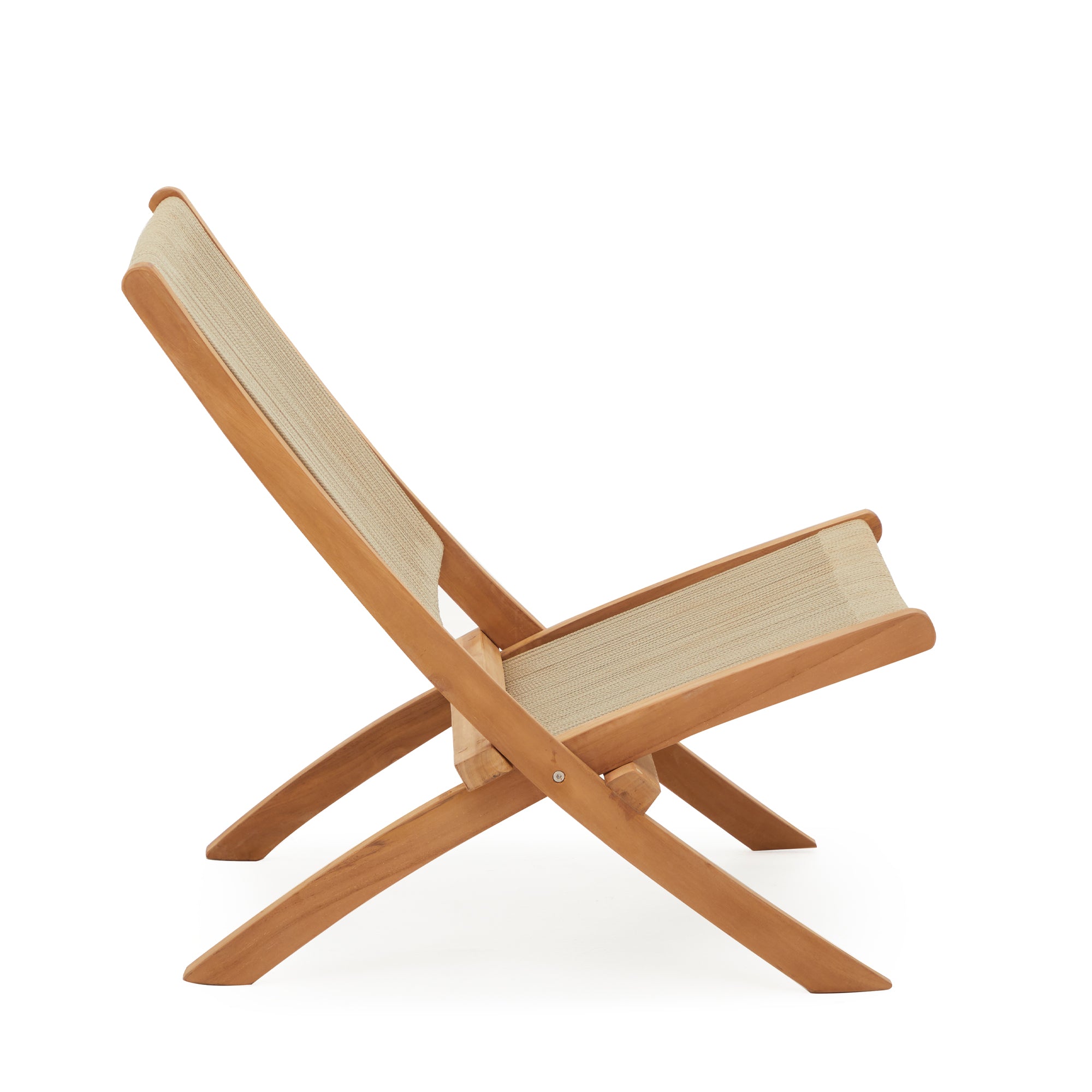 Folding Rope Lounge Chair in Teak image 5