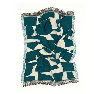 Teal Block Throw 130 x 180cm