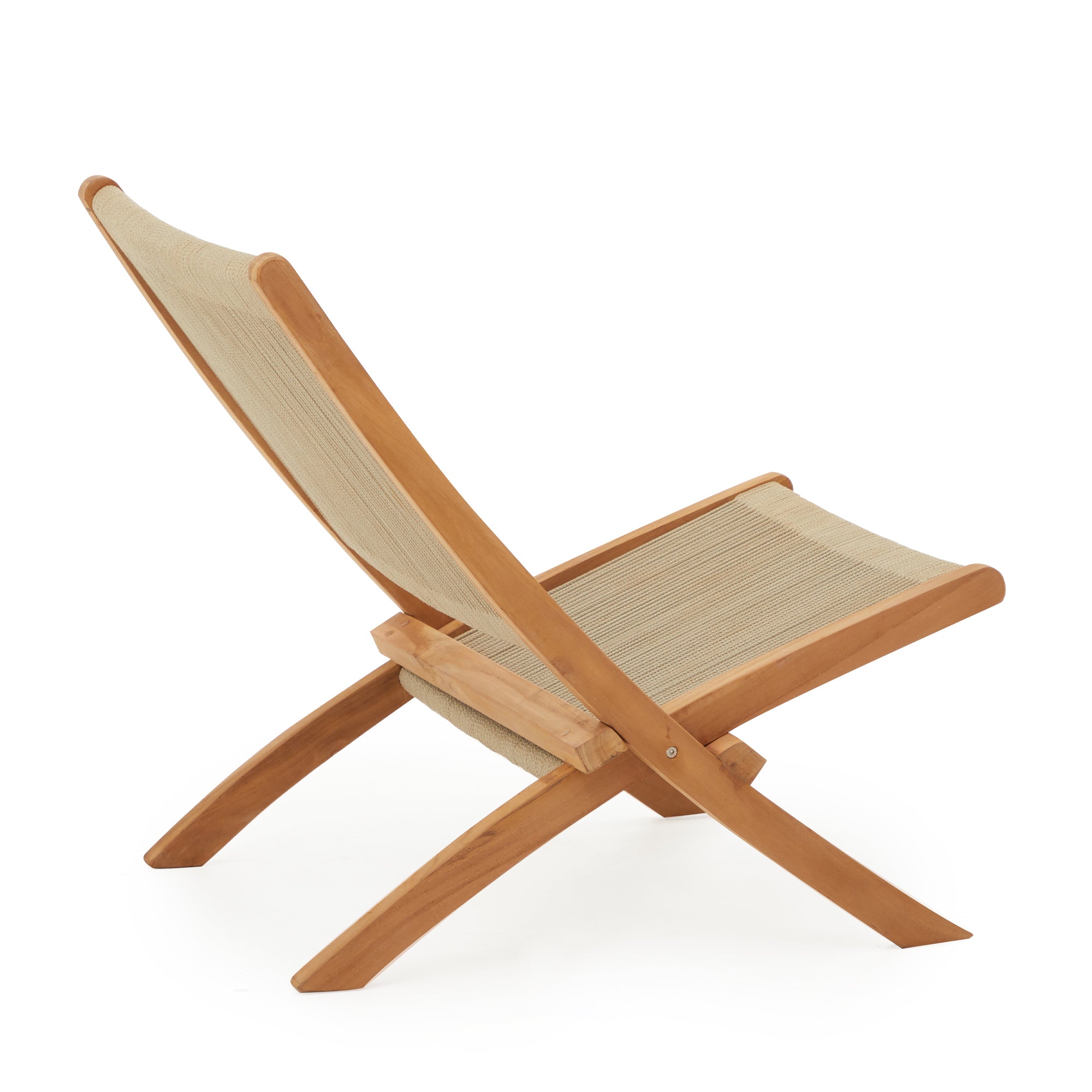 Folding Rope Lounge Chair in Teak image 3